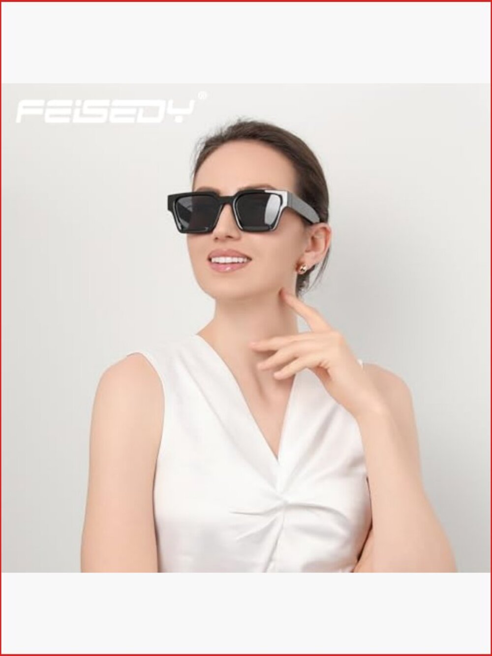 Retro Square Sunglasses UV400 Protection Chunky Rectangle Frame Plastic - Picture 2 of 7